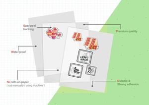 ورق لاصق ذاتي لامع/غير لامع/شفاف مقاوم للماء فارغ بألوان كاملة A4 قابل لطباعة - Product Image 4
