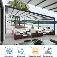 Pergola extérieure à toit rétractable, imperméable, en PVC, aluminium, motorisée, électrique, toit pliable, auvent de patio, pare-soleil automatique