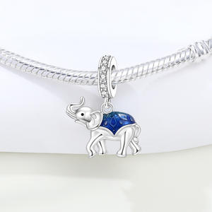 Exclusive cross-border white <b>copper</b> elephant pendant, original niche DIY <b>bracelet</b> beaded accessory pendant, women's style - Product Image 3