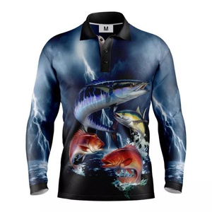 Customized Sublimated Button <b>Down</b> Fishing Shirts Winter Uv protection Fishing Man t Shirts - Product Image 3