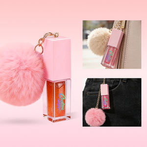 Huile à lèvres volumisante transparente végétalienne hydratante aux fruits, marque privée, avec porte-clés pompon, vente en gros, huile à lèvres changeante <span class=keywords><strong>de</strong></span> couleur scintillante - Product Image 2