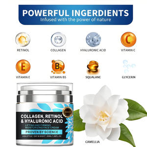 Retinol kollajen krem yoğun sıkılaştırıcı ve nemlendirici yüz kremi A vitamini, B, C & E hyaluronik asit gündüz & gece ile zenginleştirilmiş - Product Image 3