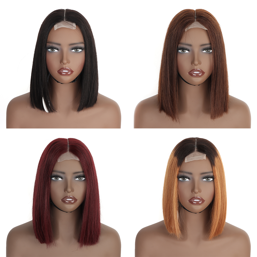 Cheap Short Bob Wig Raw Brazilian Hair Lace Front Wig for Black Women Double Drawn 100% Human Hair Wigs - Image 1