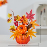 Décoration d'Halloween : Ensemble de feuilles d'érable artificielles et de citrouilles pour l'automne, la récolte et Thanksgiving, arrangement de scène, impression personnalisée pour adultes