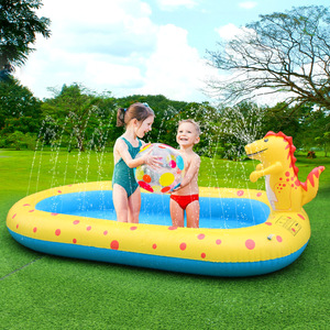 Piscina Inflable con Fuente de Dinosaurio para Niños, con Función de Rociado, Juguete Acuático para Exteriores, Material de PVC - Product Image 1