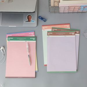 Papelería Personalizada, Bloc de Notas de Papel Offset de Hojas Sueltas Coloridas, Bloc de Notas Promocional con Logotipo Personalizado, Bloc de Notas con Rayas para Uso en Oficina - Product Image 1