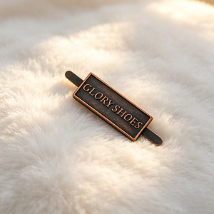 Custom Brand Metal <b>Name</b> <b>Plate</b>, Embossed Letter Metal Logo Tag for Jackets, Jeans & Handbags - Product Image 2