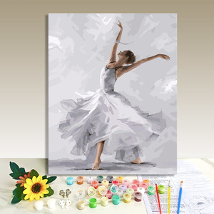 Ballet Dancer Canvas <b>Paint</b> <b>by</b> <b>Numbers</b> Kit Rectangle Modern Art Handmade DIY Oil Painting <b>for</b> <b>Adults</b> Kids No Skill Needed - Product Image 1