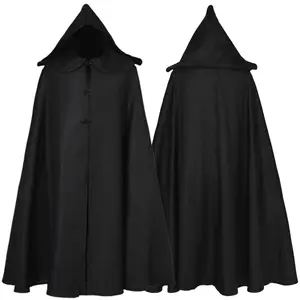 Nieuwe Drie-Knoop Middeleeuwse Mantel Halloween Ridder Tovenaar Reaper Cosplay Mantel