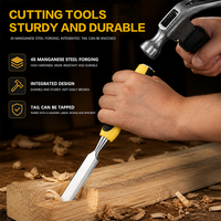 Kit de ciseaux à bois professionnels 4 pièces, ciseaux à double matériau avec poignée antidérapante pour projets de réparation de menuiserie domestique