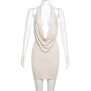 2025 nuovo abito da donna Sexy strass Mini abito da donna con Design a schiena aperta abito da sera corto - Product Image 4