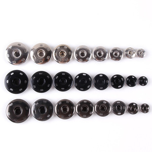 Fabrika doğrudan satış bakır gizli Metal tabanca renkli gümüş ve siyah palto ve ceket basın el-dikili giysi düğmeleri - Product Image 5