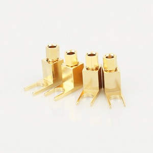 Conector de banana chapado en oro de 24K A Adaptador de pala, Conector de cable de altavoz tipo tornillo de 4mm para amplificador HIFI, cine en casa, sistema PA - Product Image 6
