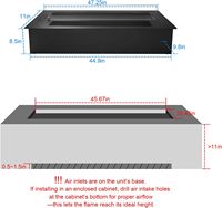 Kalsubo 47,25 pouces Insert de foyer à vapeur d'eau 3D avec chauffage 1500W, flamme atomisée multicolore, application intelligente, télécommande, minuterie, sécurité enfant