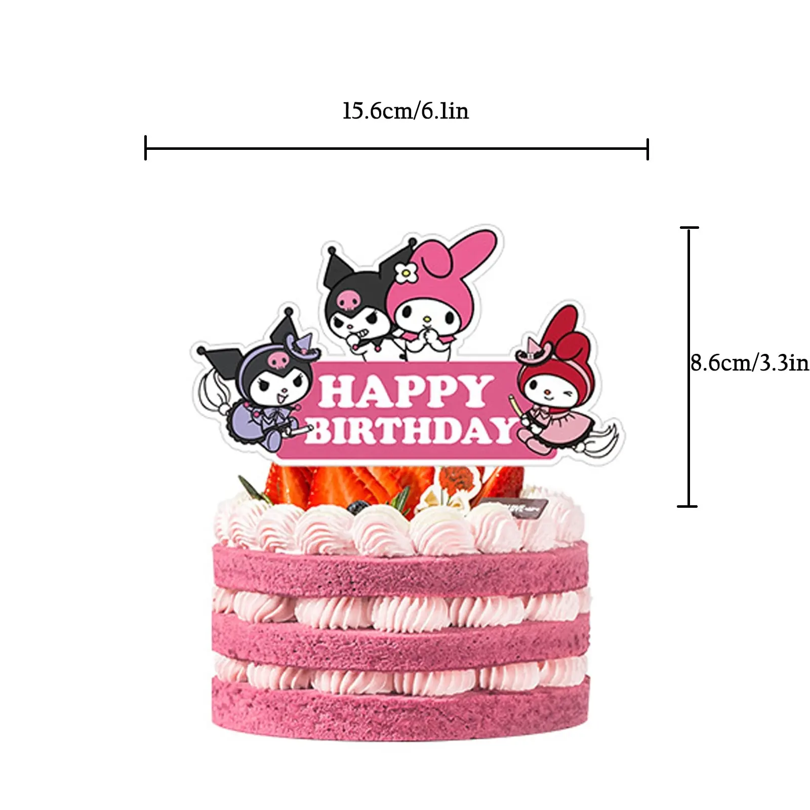 13-Pack Kuromi Decoración Cumpleaños Pastel Topper Set Fiesta Feliz cumpleaños Cupcake Toppers Decoraciones de cumpleaños para niños