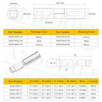 Connecteur d'alimentation pour batterie au lithium 600V DC monopolaire 180A, prise mâle/femelle pour chariot élévateur, 1 broche