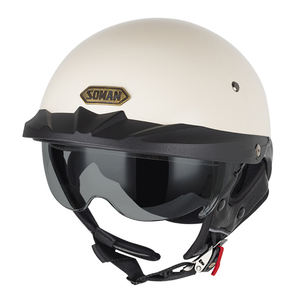 خوذة دراجة نارية نصفية بتصميم ألماني من البلاستيك ABS، خوذة كلاسيكية مفتوحة الوجه للدراجات النارية، معتمدة من DOT، مقاسات من M إلى XXXL - Product Image 4