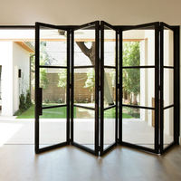 Porte pliante en aluminium imperméable de haute qualité avec moustiquaire en fibre de verre, design pliable pour usage extérieur