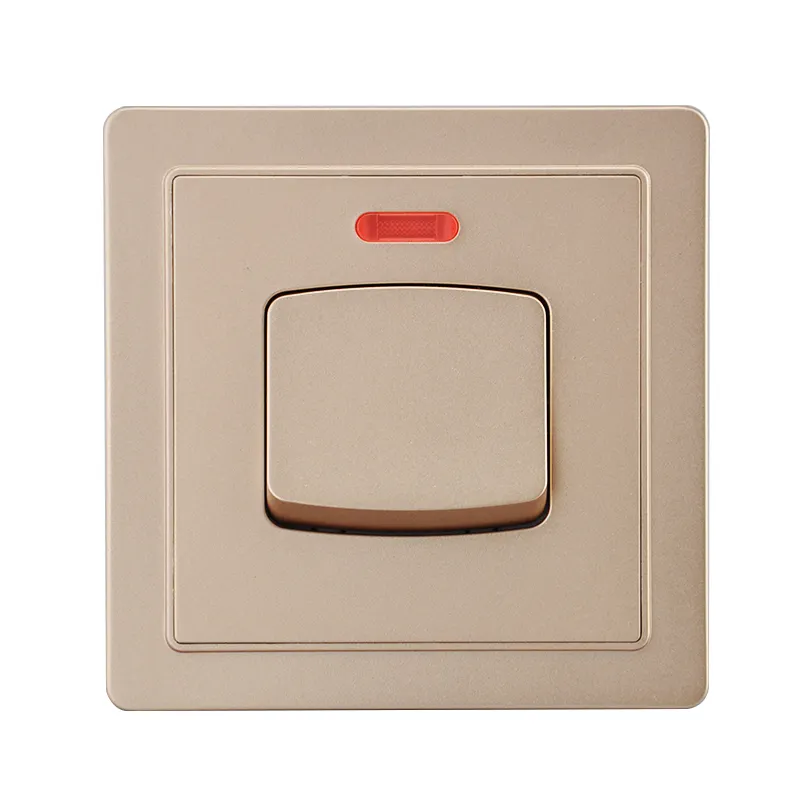 SHARE gold color 20A AC switch DP water heater electrical switch with neon