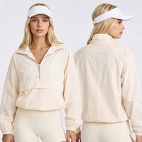 Pullover à col zippé pour femme UPF 50+ coupe-vent léger pour la course à pied, la randonnée et les activités de plein air avec poche
