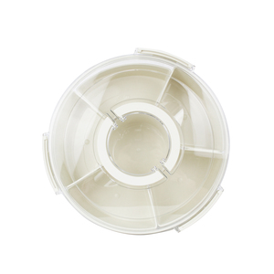 Vòng chia Veggie phục vụ khay với nắp và xử lý xách tay 6 ngăn giữ tươi thực phẩm lưu trữ Snack hộp <span class=keywords><strong>container</strong></span> - Product Image 4