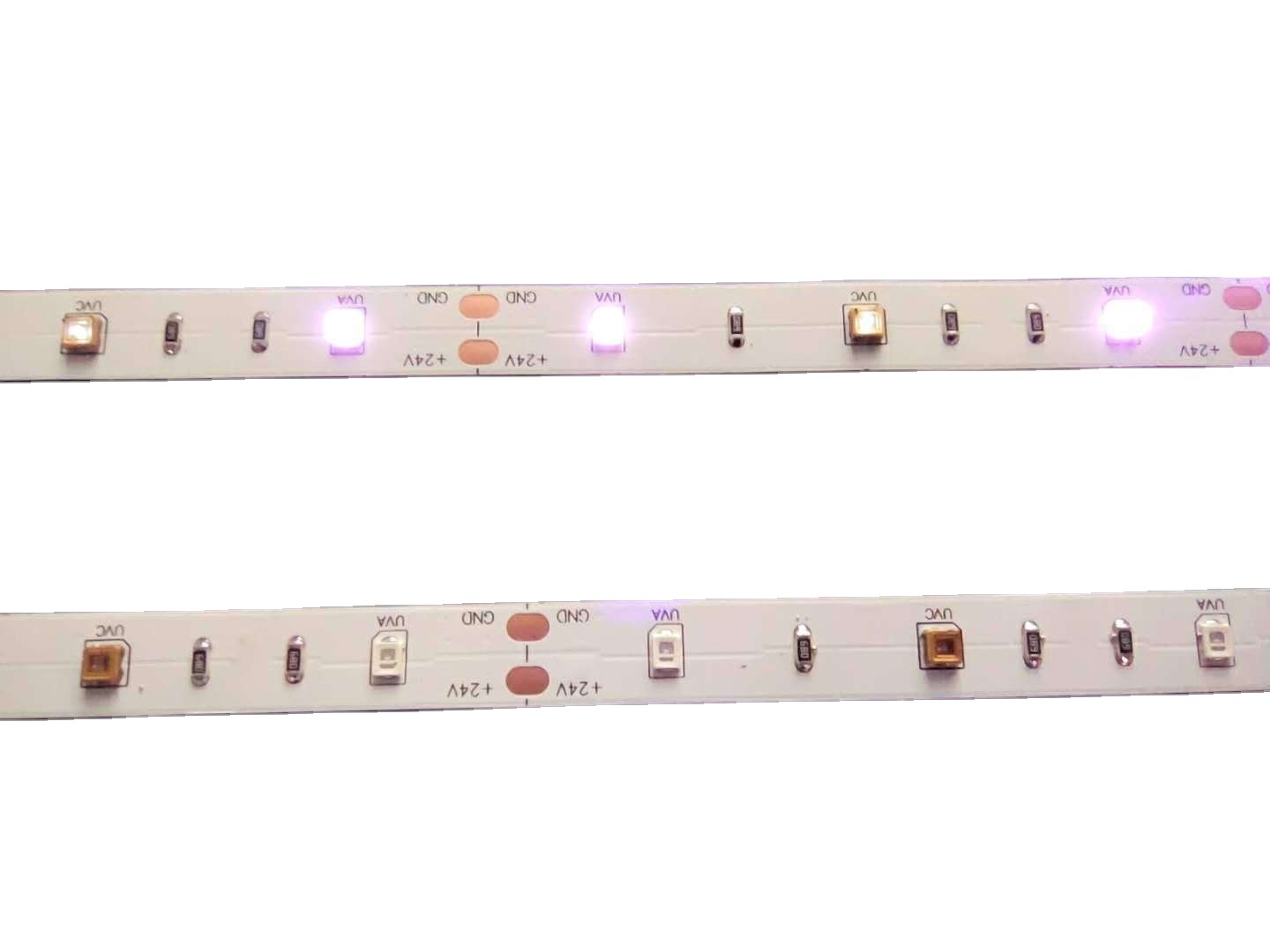 UVC UV-C 270-285nm UVA UV-A 395-400nm 15W 24V Cabinet Wardrobe Sterilization LED Light Strip IP20