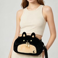 Sac fourre-tout personnalisable en peluche, petit sac à bandoulière pour cartes, sac à main souple réglable pour femme, pochette mignonne en fourrure