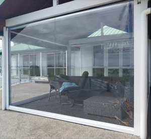 Persianas enrollables transparentes de PVC retráctiles, impermeables y resistentes al viento para exteriores, con cremallera, para patio, <span class=keywords><strong>garaje</strong></span> - Product Image 2