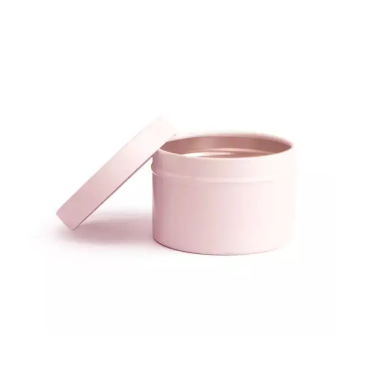 Weiß Farbe Mini Runde Stapelbar Tee Kerze Kann Aluminium Dose Mit Deckel