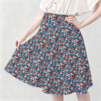 Tissu en coton peigné 100% léger imprimé motif floral très orné, idéal pour les robes et jupes en voile uni pour filles et femmes
