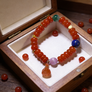 Pulsera de Plata Tibetana Geométrica de Moda, Chapada en Oro, con Cuentas de Cinabrio Rojo Natural y Cristal Amarillo, Regalo Conmemorativo - Product Image 4