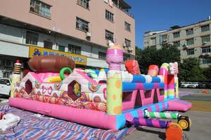 Château plein d'entrain gonflable de sucrerie pour le grand videur de trampoline de château sautant gonflable d'enfants - Product Image 6