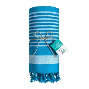 Serviette de plage en coton recyclé, merchandising durable - Product Image 2