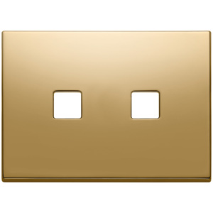 Flat Gold Plate Wall <b>Switch</b> 3Mx2 12.5cm x 9.5cm x 1.4cm Dual Outlet Cover - Product Image 1