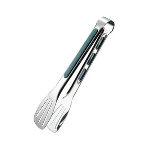 Stainless Steel Food Tongs Green Handle Heat Resistant Barbecue Grill Meat Flipper Kitchen Cooking Tool - Product Image 3