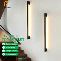 Lampu Dinding LED Linear Tipis Anti Silau dari Aluminium, Lampu Dinding Strip Panjang untuk Proyek Hotel Komersial, Latar Belakang Hunian Modern