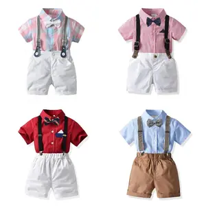مجموعة ملابس أطفال حديثي الولادة للصبيان بالجملة مخصصة من عمر 0-3 أشهر مجموعة بدلات رومبير رسمية للحفلات للأولاد من 3-6 أشهر ملابس للأولاد الصغار