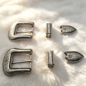 Nuevo Juego de Hebillas de Moda de 32 mm con Tornillo, Estilo Vintage Western, Juego de 3 Hebillas para Cinturón de Cuero - Product Image 5