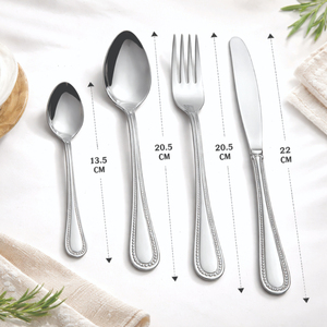 Jivan 24-Piece Stainless Steel Dotted Cutlery Set <b>Mirror</b> Polish Sustainable Party Cutlery Elegant Handle Design Dishwasher Safe - Product Image 4