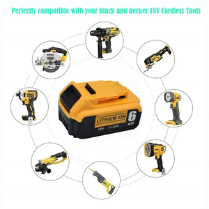 Pin thay thế 6000mAh DCB206 cho pin <span class=keywords><strong>Dewalt</strong></span> 20V <span class=keywords><strong>Lithium</strong></span>-<span class=keywords><strong>ion</strong></span>, tương thích với pin <span class=keywords><strong>Dewalt</strong></span> dòng DCB200, DCB205, dùng cho dụng cụ điện. - Product Image 6