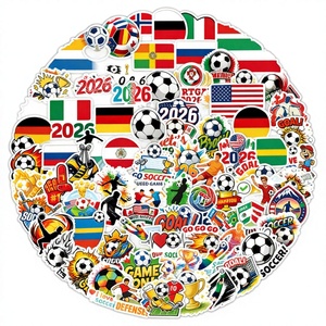 Adesivos Personalizados de PVC Impermeáveis de Alta Qualidade para Rosto, Desenhos Animados DIY, Decoração da Copa do Mundo de Futebol 2026, Laminação Fosca Recortada - Product Image 3