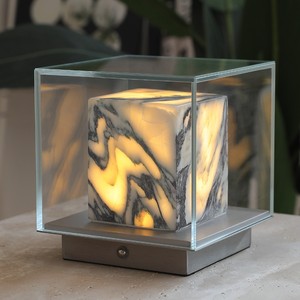 Lampe de table tactile en marbre, LED, fonctionnant sur piles, portable, décorative, pour salon, chambre, veilleuse - Product Image 1