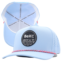 Gorra de Béisbol Impermeable de PVC con Logotipo de 5 Paneles, Gorra de Béisbol Personalizada con Corte Láser Perforado, Gorra Deportiva de Poliéster para Golf