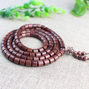 108 Bead Purple Heartwood Buddhist <b>Bracelet</b> Barrel Shape Women's Jewelry For Religious Ceremonies - Product Image 2