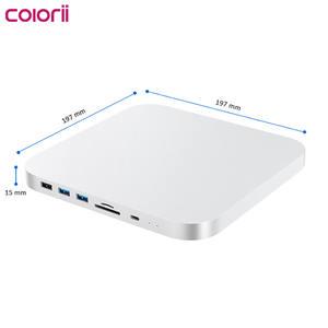 Base de Conexión USB-C de Aluminio para <span class=keywords><strong>Mac</strong></span> <span class=keywords><strong>Mini</strong></span> M4, Carcasa para SSD/HDD SATA de 2.5'', HDMI 4K, VGA, USB-A 5Gbps, Lector de Tarjetas SD/TF - Product Image 5