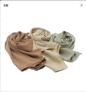 ยุโรปและอเมริกาสำหรับผู้หญิงคุณภาพสูงผ้าซาตินผ้าชีฟองจีบยาวผ้าพันคอฤดูร้อน - Product Image 3