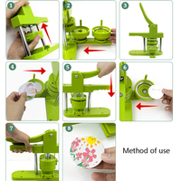 Machine à fabriquer des badges carrés en plastique, machine à fabriquer des boutons avec aimants, kit de fabrication d'aimants pour réfrigérateur