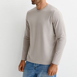 Herstelleranfertigung Komfort-Baumwoll-Langarmshirts Dehnbare Rundhals-Thermoshirts Lässige T-<span class=keywords><strong>Shirts</strong></span> für Herren - Product Image 2