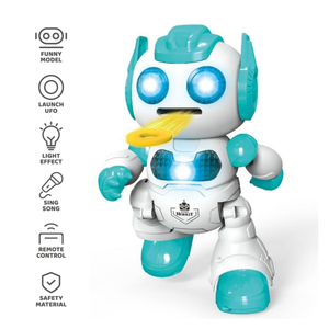 Robot télécommandé RC pour enfant, jouet électronique chantant, danse, mouvement, marche, lancement, soucoupe volante - Product Image 5