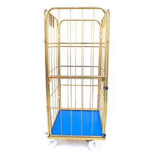 Carrello Portabiancheria in Acciaio Dorato <span class=keywords><strong>con</strong></span> Ruote, Cesto per Bucato Personalizzato, Capacità 500kg - Product Image 2